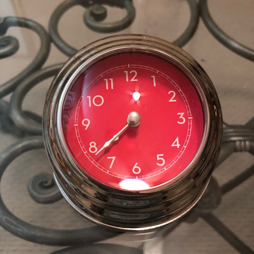 Pottery Barn Magnified Desk Clock Chrome, Pink